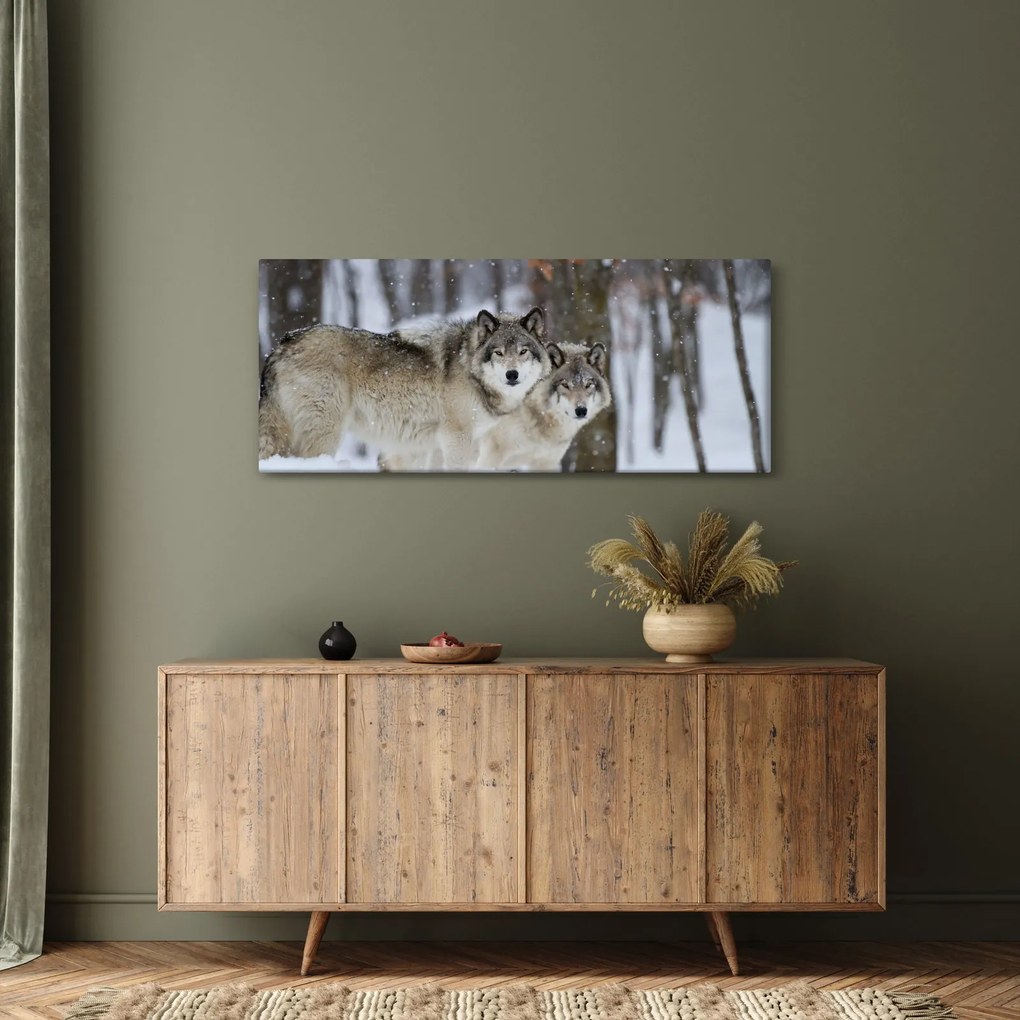 Kép - Farkasok télen (120x50 cm)