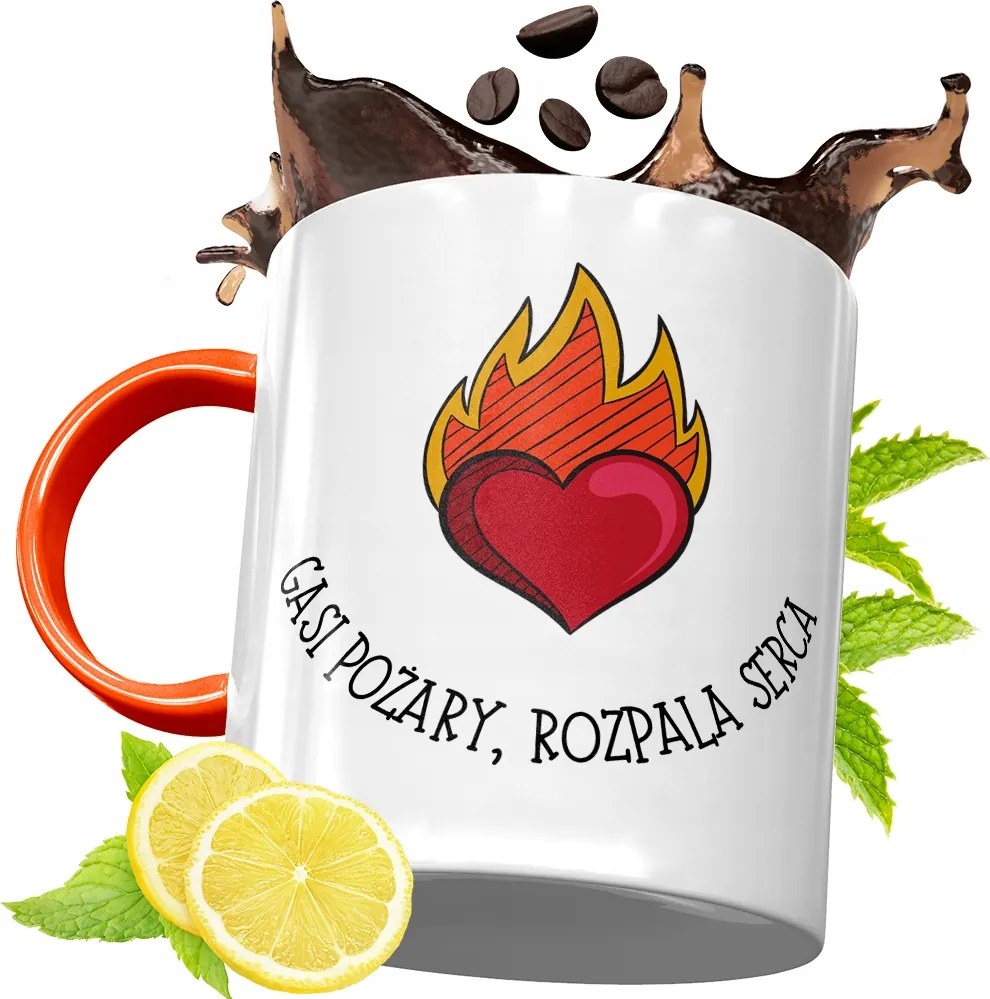 Narancssárga Bögre Tűzoltónak Tökéletes Ajándék fényképes nyomtatással