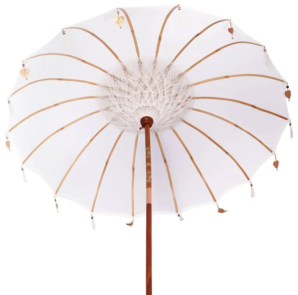 Balinéz Napernyő Krém 210-220 cm Pamut, tömör fa