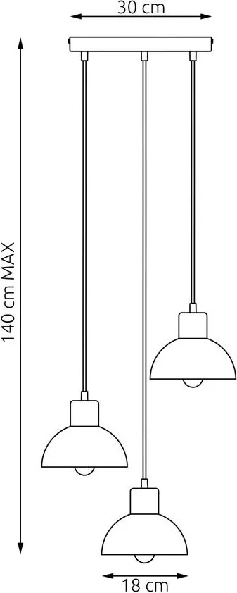 Emibig modern függeszték seco fekete emi1393/3prem