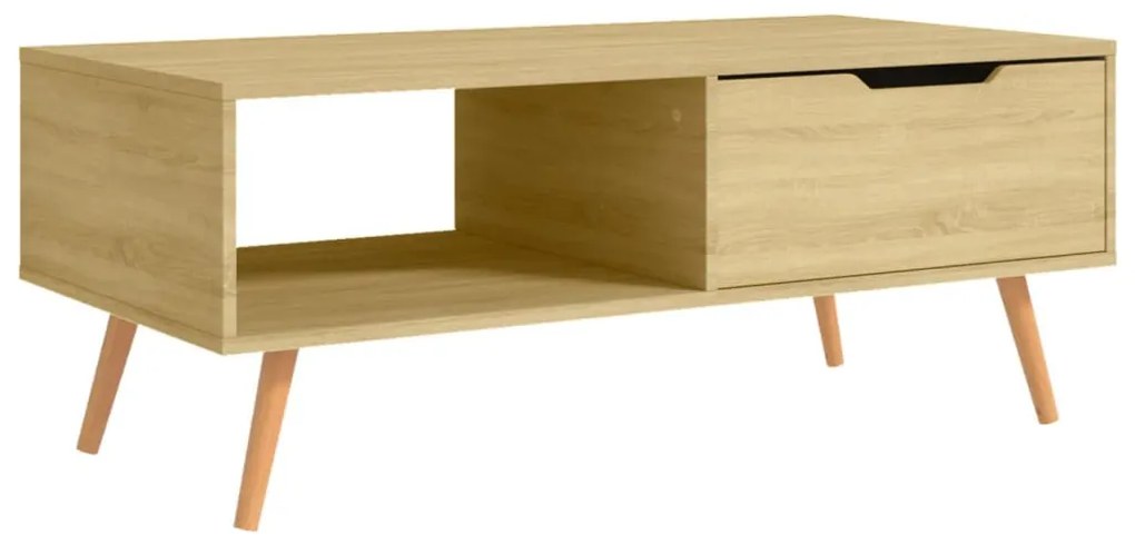 Sonoma tölgy színű szerelt fa dohányzóasztal 100 x 49,5 x 43 cm