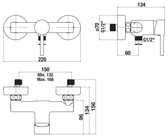 JIKA H3312F70044001 - MIO zuhanycsaptelep, fényes króm kivitel