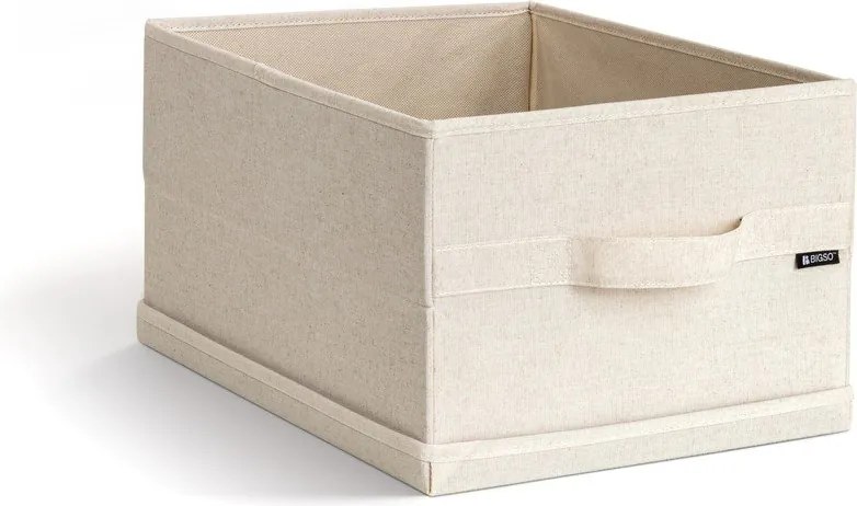 Bézs fedeles textil tárolódoboz 31x41x22 cm Soft Storage Medium – Bigso