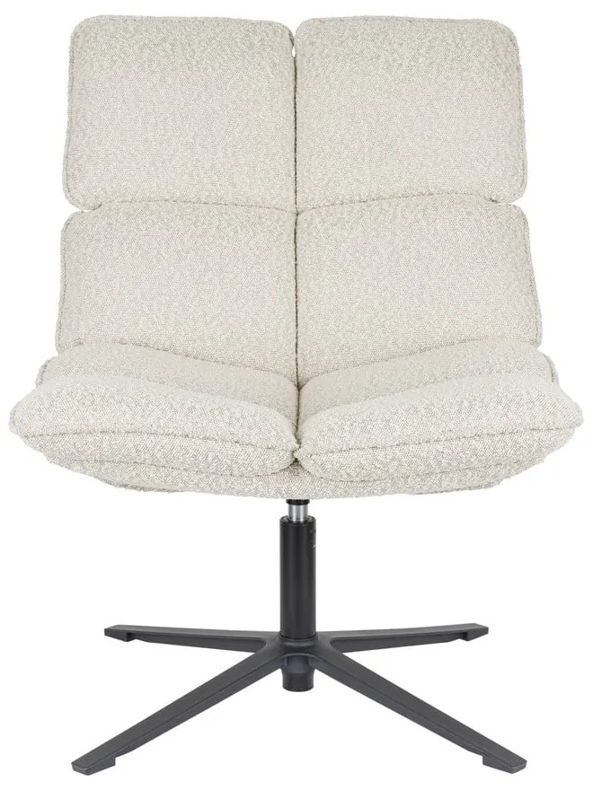 Krémszínű forgó buklé fotel Bros – White Label