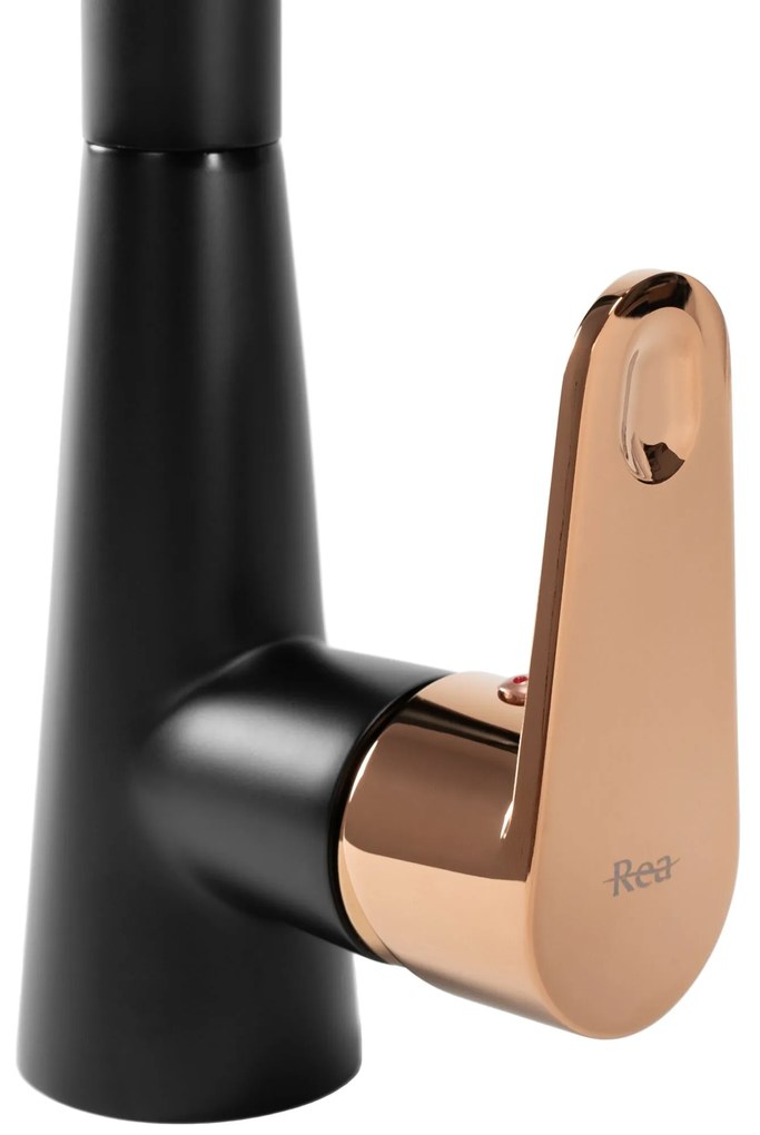 Konyhai csaptelep Rea Mild black mat rose gold