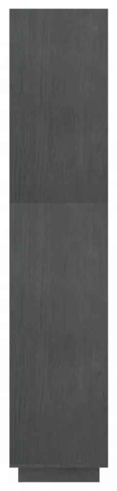 szürke tömör fenyőfa könyvszekrény/térelválasztó 60x35x167 cm
