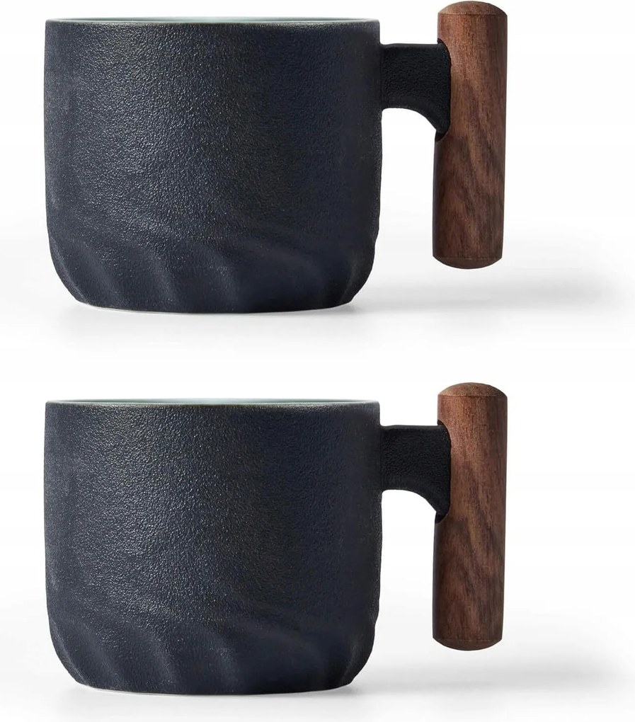 Kerámia eszpresszó csészék, fekete, 70 ml 2 db-os szett