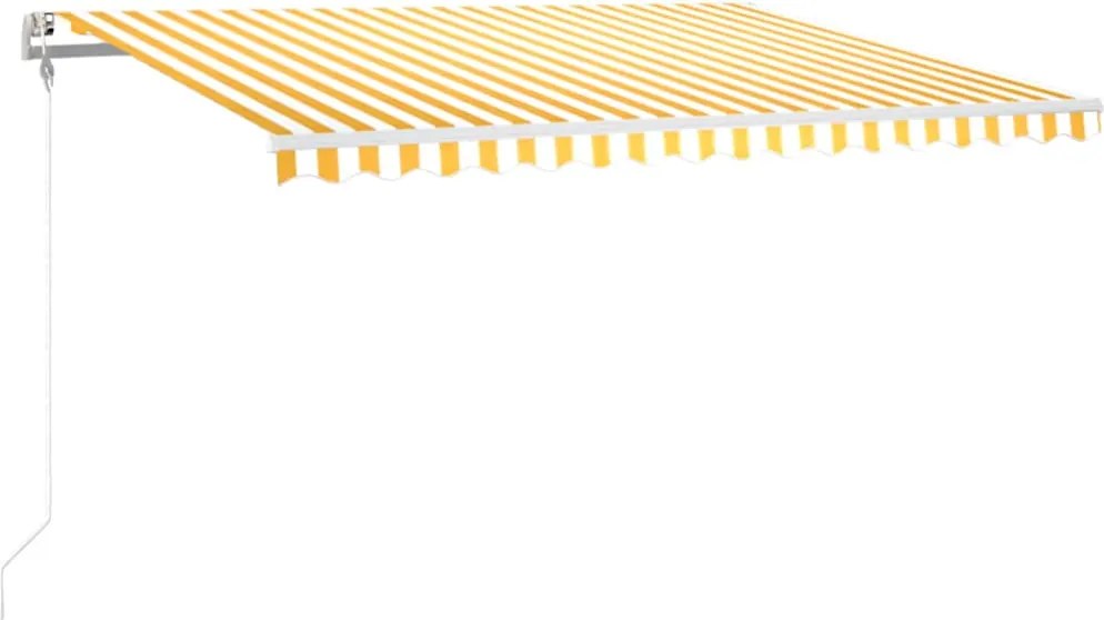 vidaXL sárga-fehér szélérzékelős és LED-es napellenző 400x300 cm