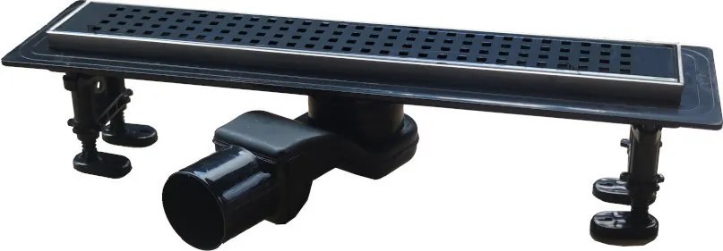 Euro Standard zuhanyfolyóka - MATT FEKETE - Ø 50 mm kifolyással - 60 cm