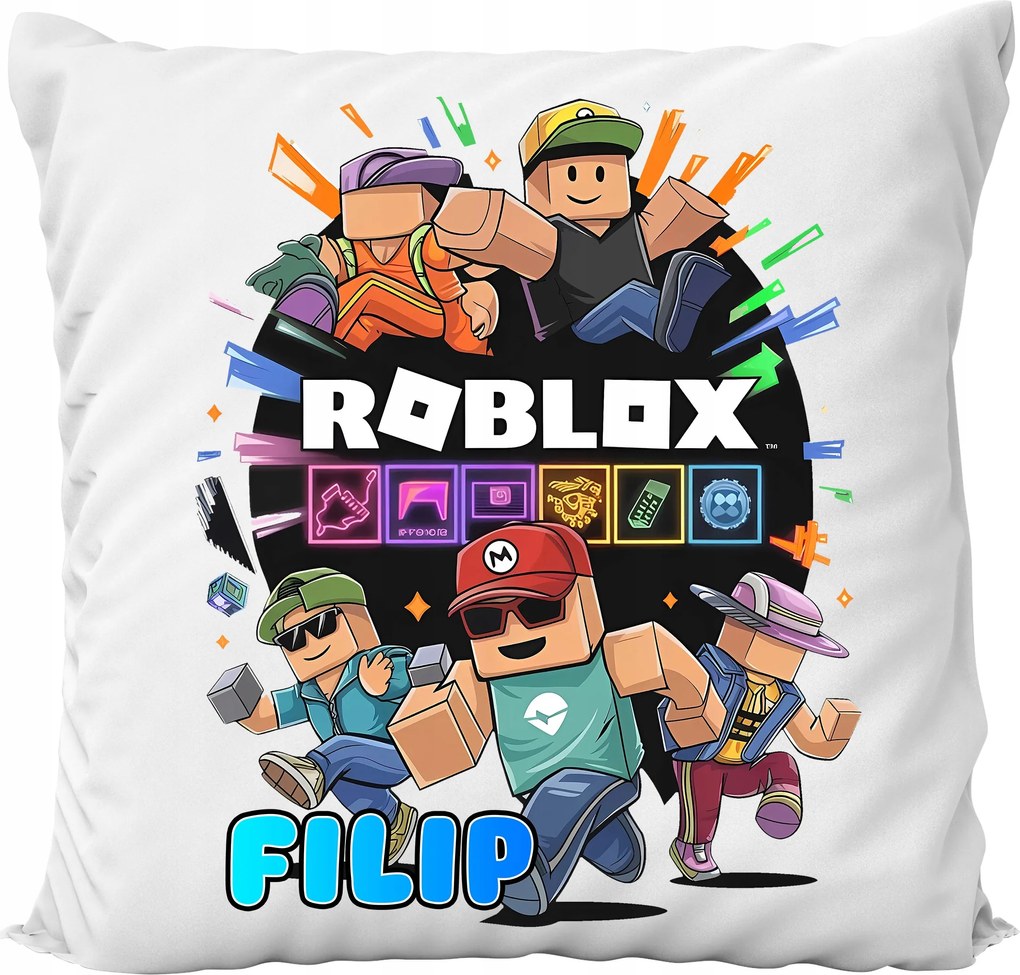 Párna Fehér Roblox Robloks World Party Pixel Ajándék Játék Név