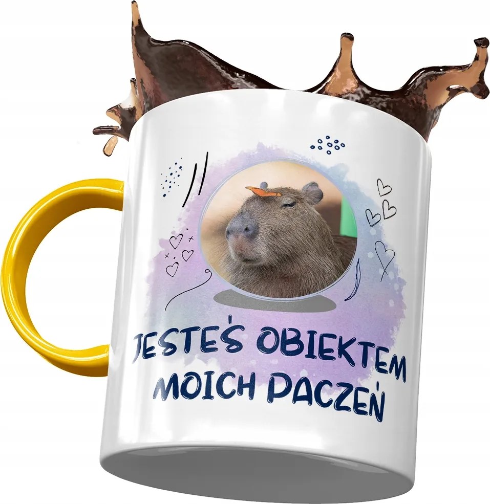 Sárga Kapibara Bögre Születésnapra Névnapra Ajándék Nyomtatott Fotóval