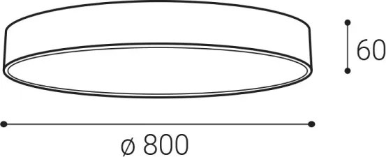 LED2 - LED mennyezeti lámpa MONO SLIM, 80 W / 230 V, 3000K / 4000K, Ø 80 cm, fekete