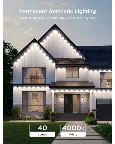 Govee - LED RGBIC füzér mennyezeti spotok 30m Wi-Fi Matter IP67