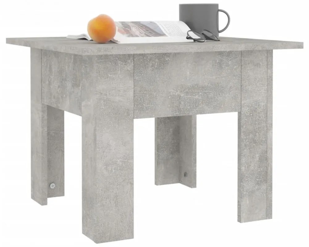 betonszürke szerelt fa dohányzóasztal 55 x 55 x 42 cm