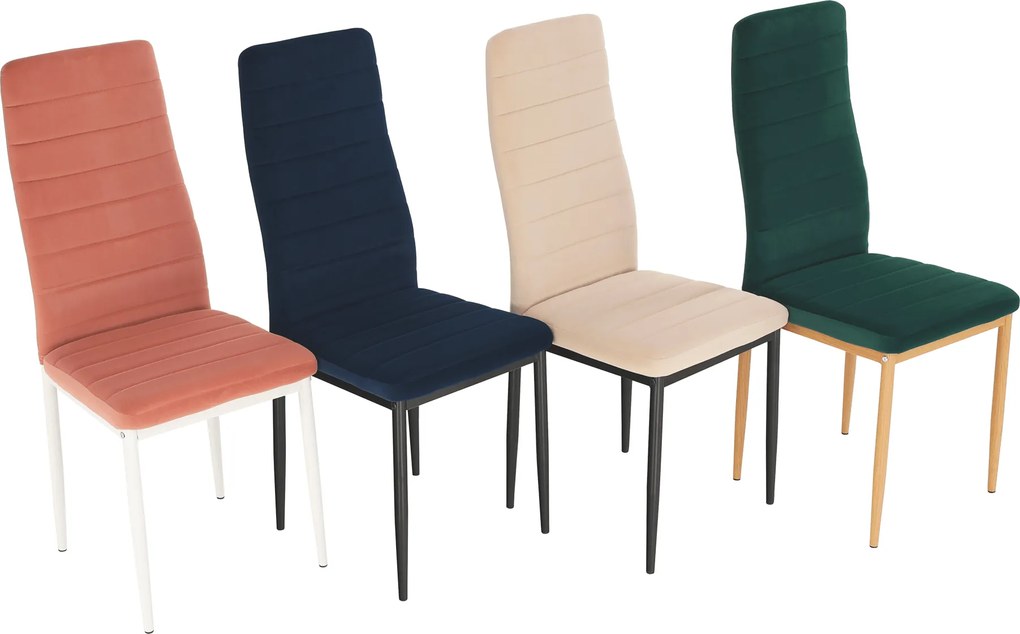 Szék, bézs Dulux Velvet szövet/fekete fém, COLETA NOVA