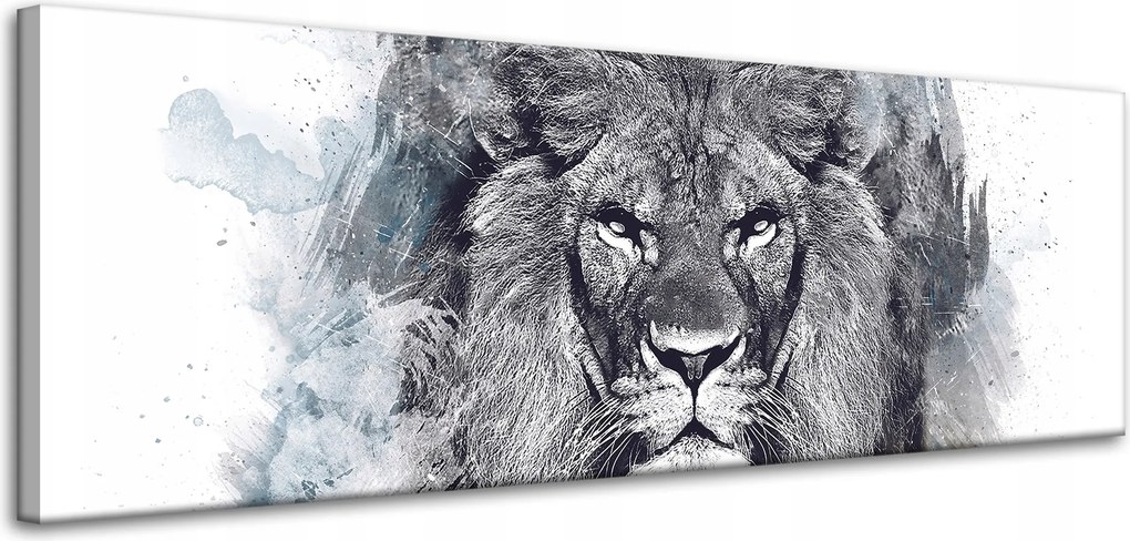 Vászonkép Absztrakt Fekete Veszélyes Oroszlán 120x40 cm Ideális ajándék