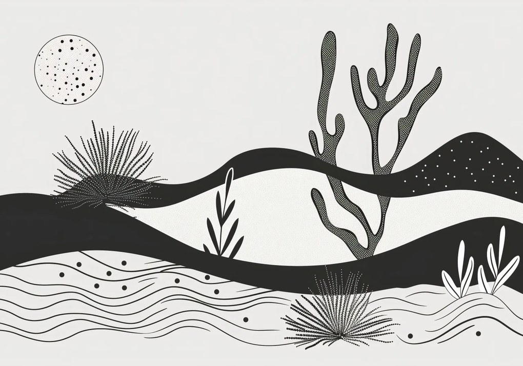 Poszter 100x70cm Kert az éjszakában