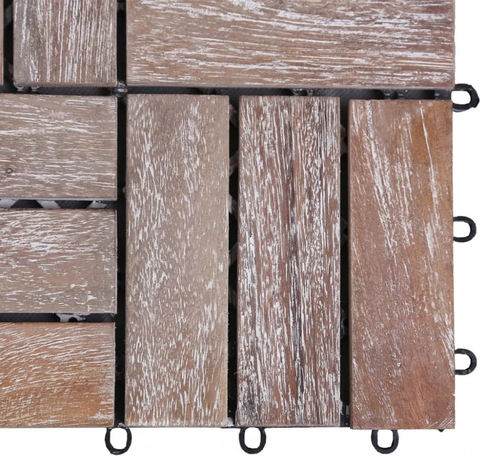 33 db tömör újrahasznosított fa padlólap 30 x 30 cm