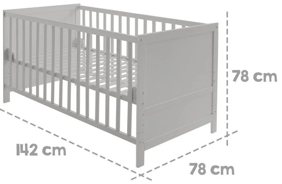Világosszürke babaágy 70x140 cm – Roba