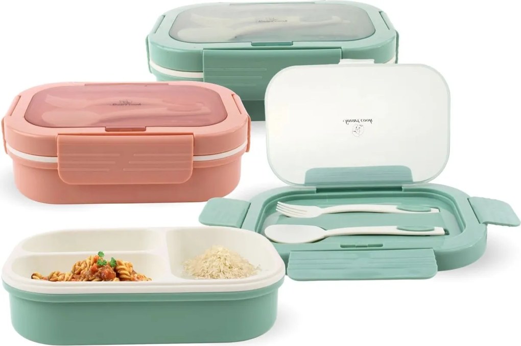 Uzsonnásdoboz műanyag kanál és villa