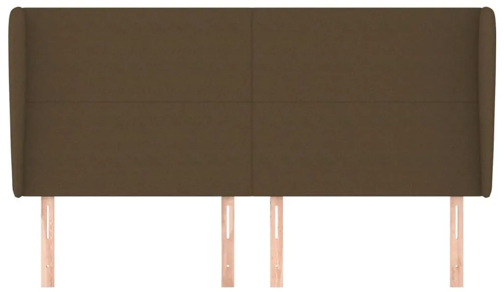 sötétbarna szövet fejtámla szárnyakkal 163 x 23 x 118/128 cm