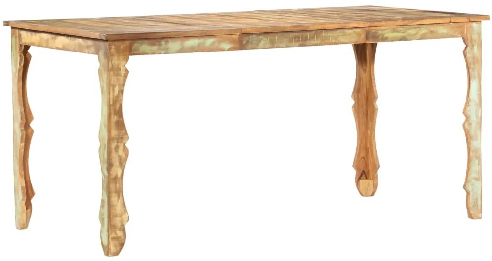Tömör újrahasznosított fa étkezőasztal 160 x 80 x 76 cm