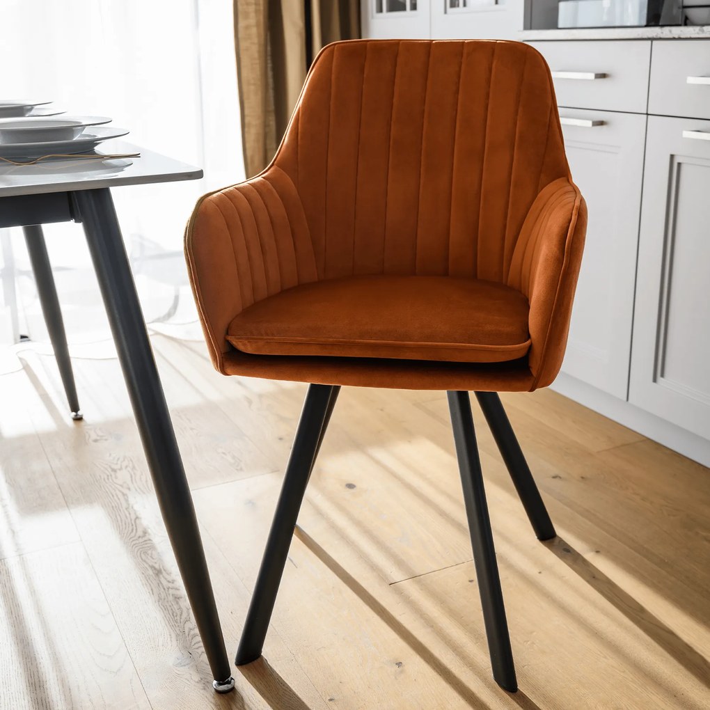 Design fotel, terrakotta Velvet szövet, AURIL