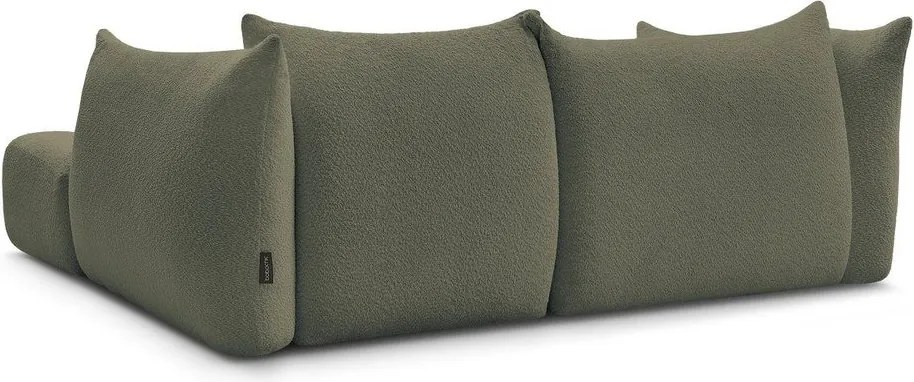 Zöld buklé sarokkanapé (jobb oldali-heverő résszel) Azra – Bobochic Paris