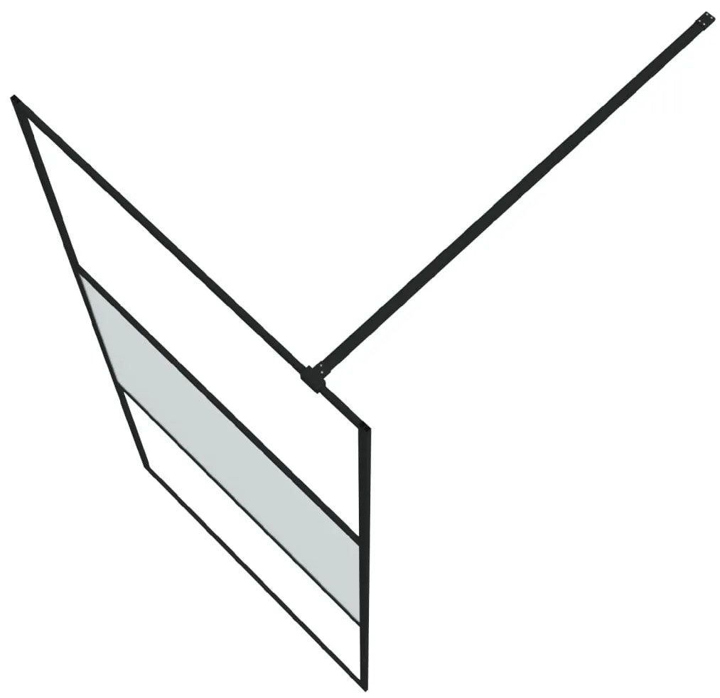 Fekete selyemmatt ESG üveg zuhanyfal 90 x 195 cm