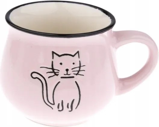 Kerámia bögre Macska 75 ml rózsaszín Ajándék