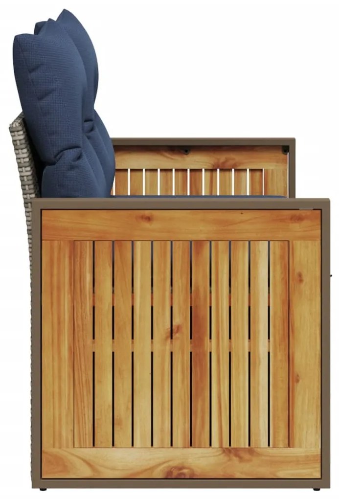 kétszemélyes szürke polyrattan kerti kanapé párnákkal