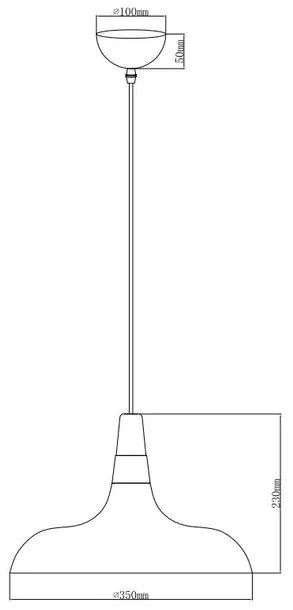 Lámpa Mennyezeti lámpatest SKANDI 2,7382,AC220-240V,50/60Hz,1*E27,IP20,átmérő 35CM,egyes,fekete