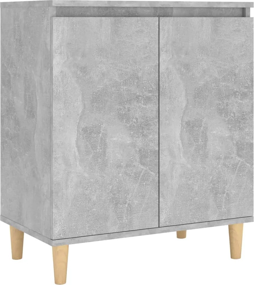vidaXL betonszürke szerelt fa tálalószekrény falábakkal 60x35x70 cm