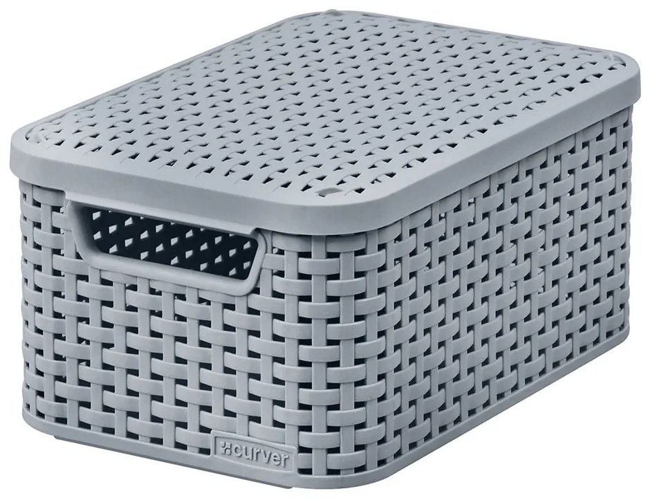 Szürke fedeles műanyag tárolódoboz 20x29x14 cm Style – Curver