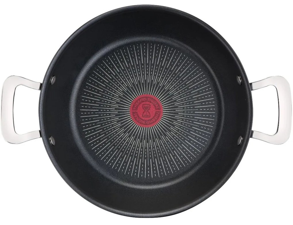 Mély serpenyő fedéllel, Tefal, korlátlan, 26 cm Ø, alumínium / titán / üveg