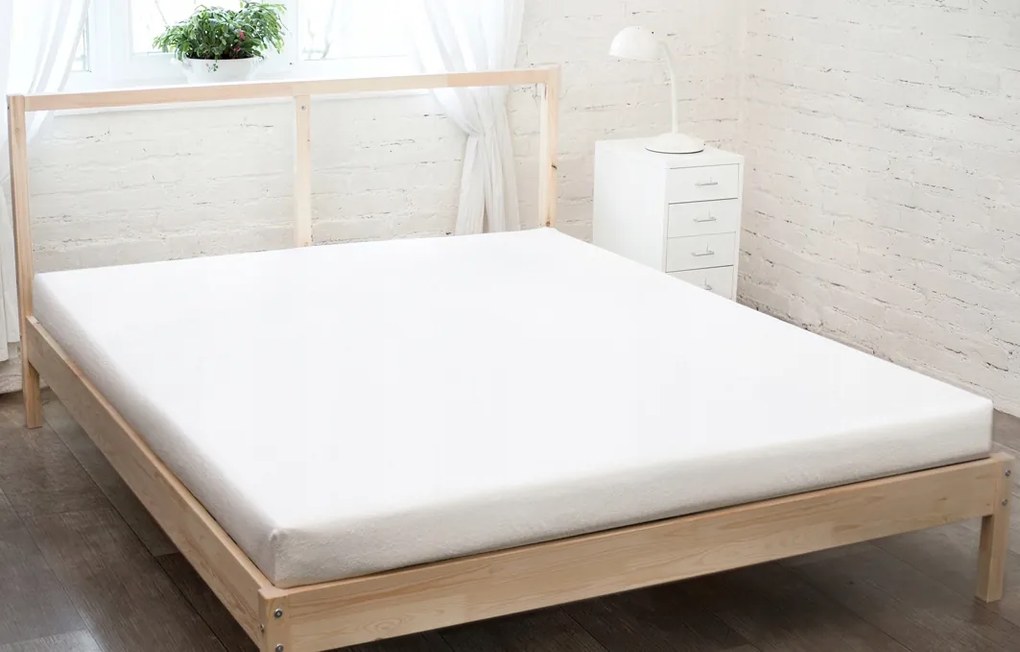 Gumis jersey lepedő 200x220 fehér