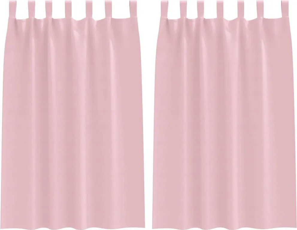 vidaXL Fekete Függöny Gyűrűkkel 2 pcs Babarózsaszín 175 x 140 cm