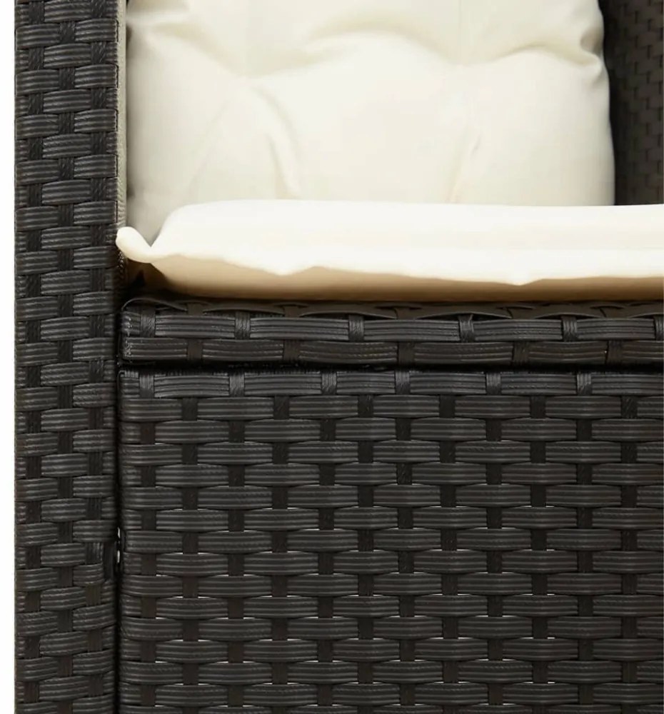 fekete polyrattan kerti szék párnákkal