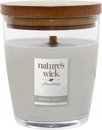 Woodwick Nature’s Wick Közepes Illatgyertya Smoked Vanilla Ajándék