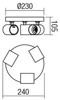 Redo 04-471 - CAMEO spotlámpa 3x GU10/35W/230V fehér