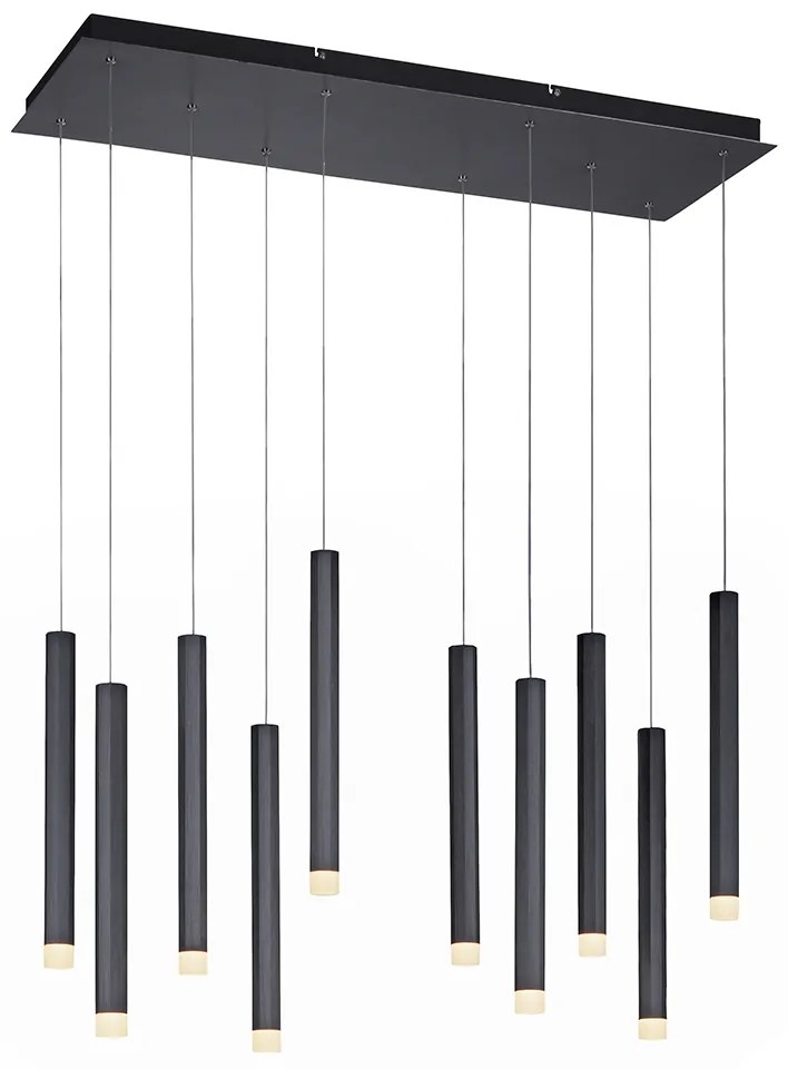 Modern fekete függőlámpa LED-del 10-lámpás - Stanislas