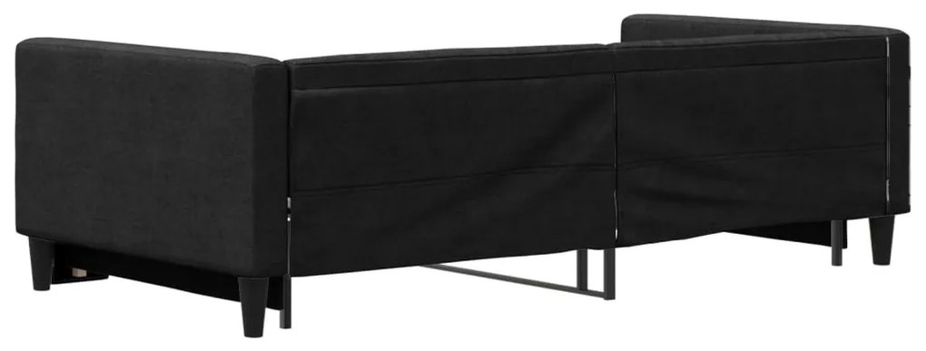 fekete kihúzható szövet heverő 100 x 200 cm