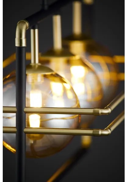 Jupiter 2027 - Csillár zsinóron FIORI 3xG9/10W/230V fekete/arany/bézs