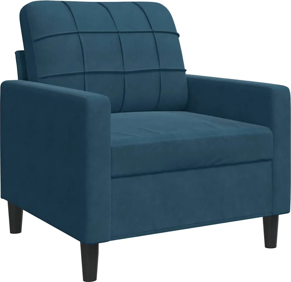 vidaXL kék bársony kanapéfotel 60 cm