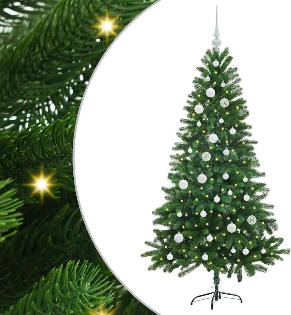 vidaXL Karácsonyfa 150 LED-del állvánnyal Zöld 150 cm PE