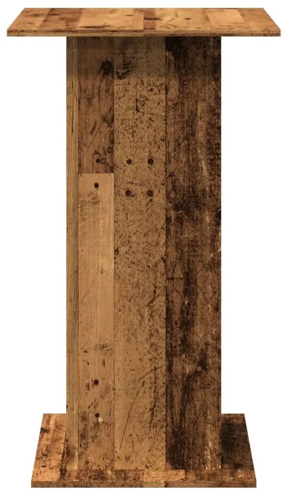 antik fa színű szerelt fa bárasztal tárolóval 60 x 60 x 102 cm