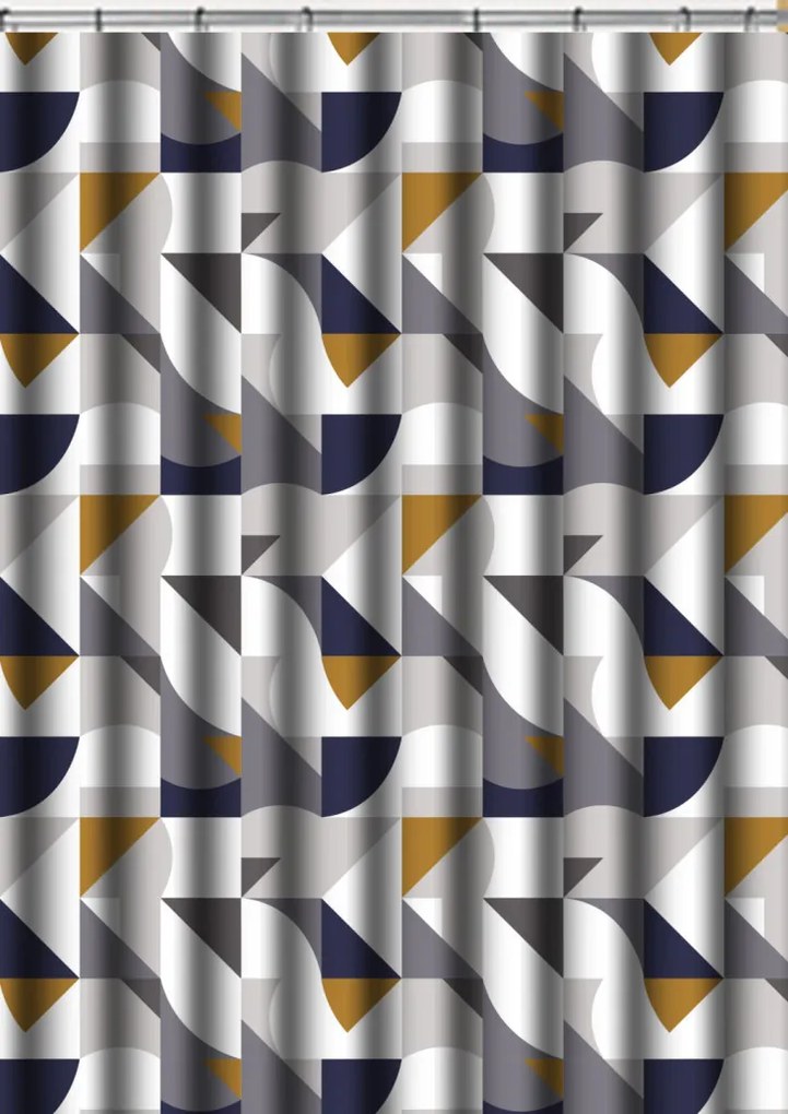 Zuhanyfüggöny - SILVER MOSAIC - Impregnált textil - 180 x 200 cm