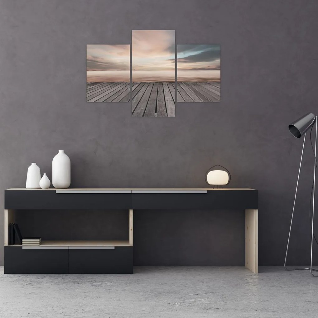 Kép - Móló naplementében (90x60 cm)