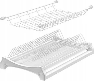 Kétszintes Edénycsepegtető Szekrényráccsal 80CM Fehér