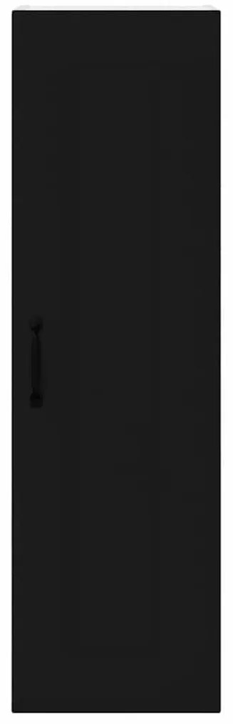 Fali konyhaszekrény polcokkal Fekete 30 x 31 x 100 cm Faanyag